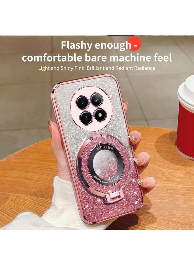 اس-توب جراب لهاتف Realme 12 5G مطلي بطبقة لامعة متدرجة اللون مع حامل دائري من مادة TPU - Image 3