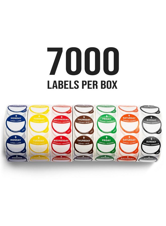 Sutter Signs Day Dots Food Labels | 1" Date Dot Stickers For Food Containers 7000 Labels With Dispenser Box - Image 4