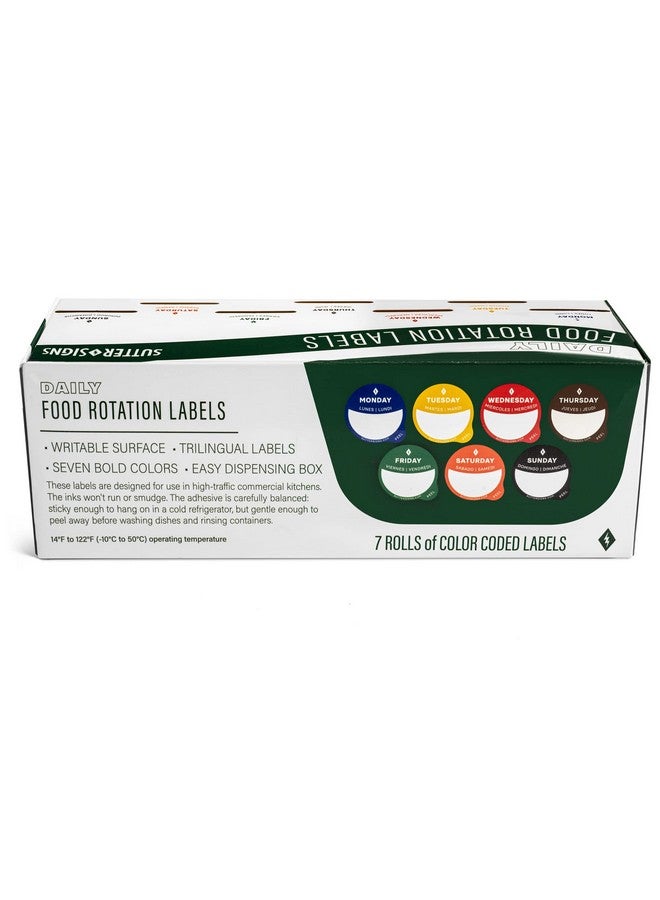 Sutter Signs Day Dots Food Labels | 1" Date Dot Stickers For Food Containers 7000 Labels With Dispenser Box - Image 3