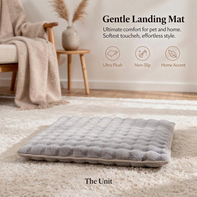 Plush Faux Pet Bed Mat, 23.6 X 15.7 in Gray Bubble Shag Rug, Non-Slip Washable Polyester Floor Cushion for Cats, Puppies, Fuzzy Carpet for Bedroom, Living Room, Sofa, Bedside - Image 3