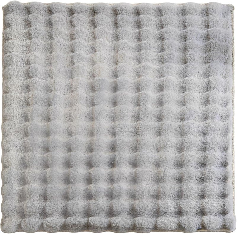 Plush Faux Pet Bed Mat, 23.6 X 15.7 in Gray Bubble Shag Rug, Non-Slip Washable Polyester Floor Cushion for Cats, Puppies, Fuzzy Carpet for Bedroom, Living Room, Sofa, Bedside - Image 1