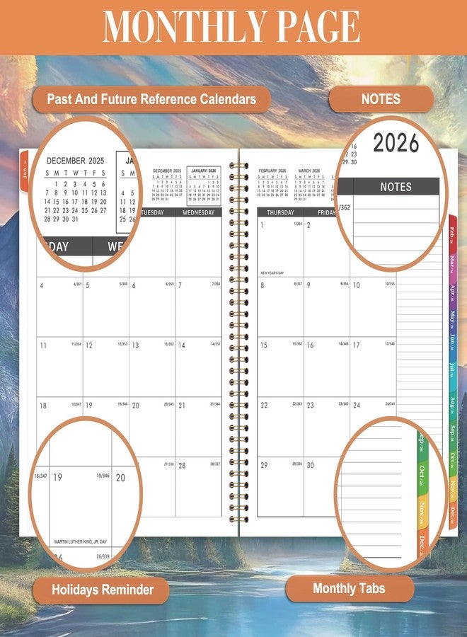 Coboll 2026 Monthly Planner - Monthly Calendar 2026 from January 2026 to December 2026, Calendar Planner 2026 with Tabs, 8.5'' x 11'' - Image 2