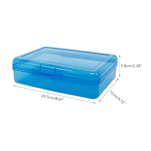 Ykimok Large Capacity Clear Pencil Box, Pencil Case, Plastic Pencil Boxes, Stackable Design, Supply Boxes for School Classroom,1 Pack (Blue) - Image 3