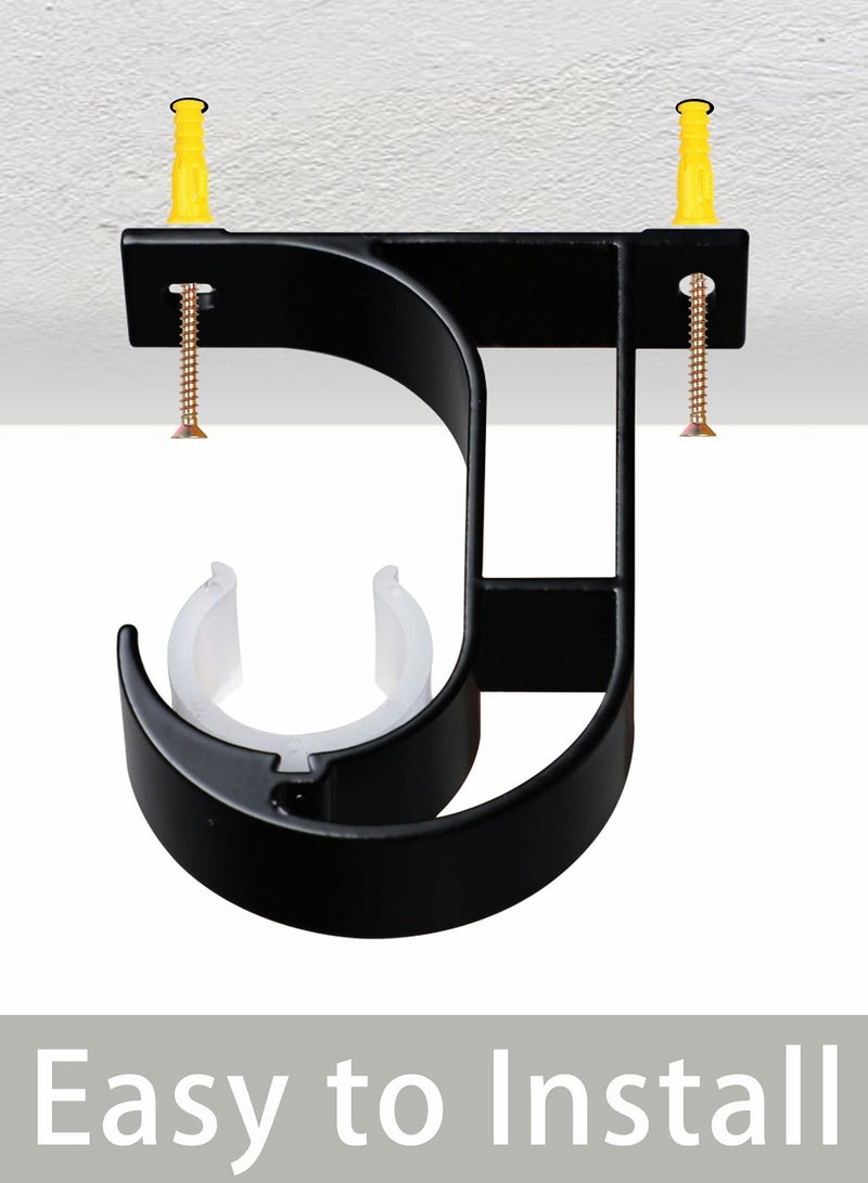 Curtain Rod Bracket, Ceiling Mount Aluminum Alloy Closet Bracket with Plastic Buckle, Heavy Duty Matching Screws - Image 5