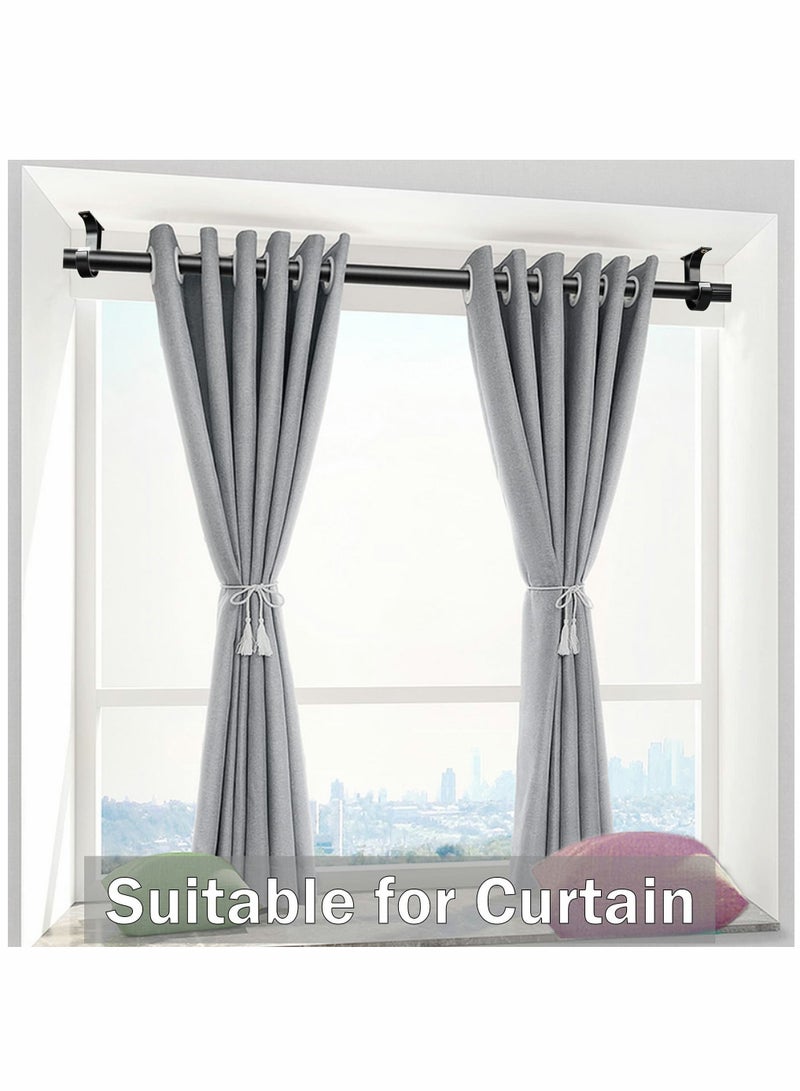 Curtain Rod Bracket, Ceiling Mount Aluminum Alloy Closet Bracket with Plastic Buckle, Heavy Duty Matching Screws - Image 2