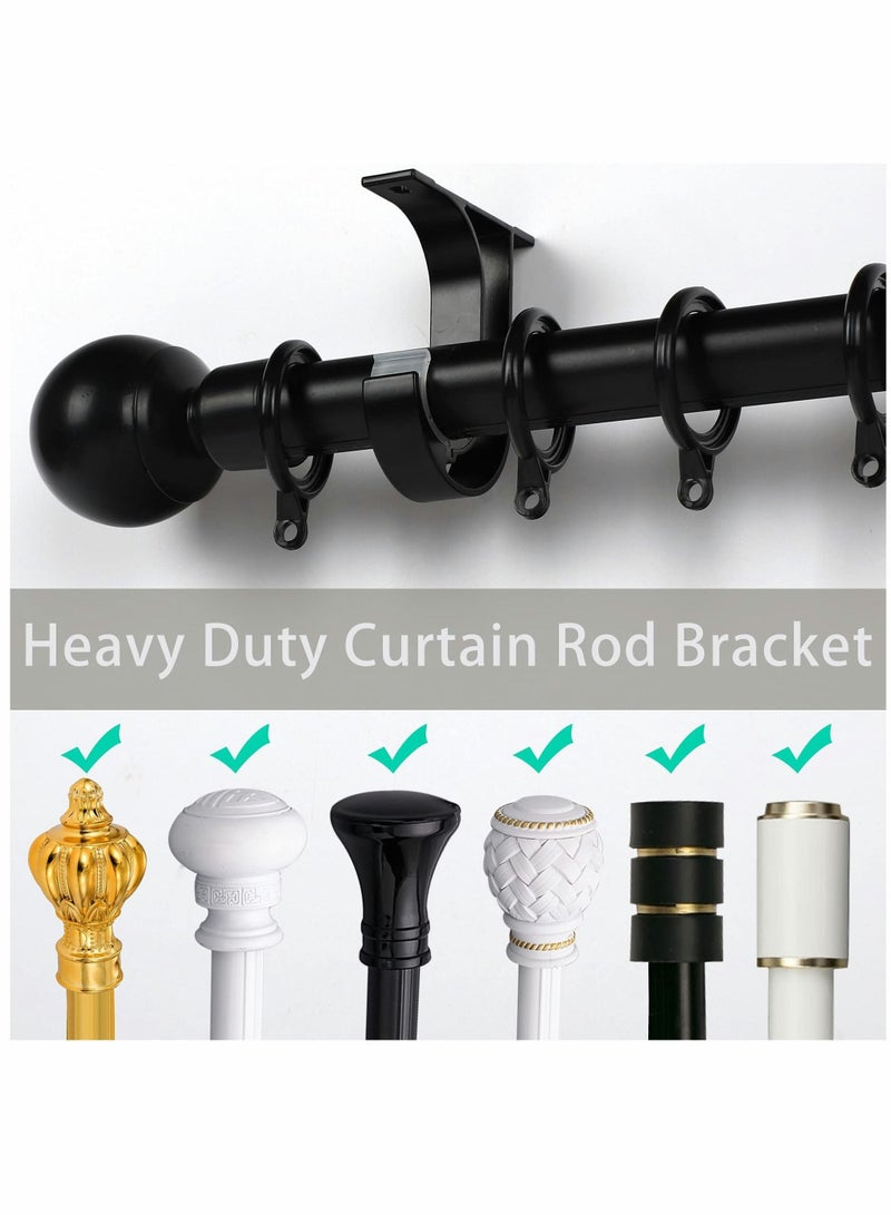 Curtain Rod Bracket, Ceiling Mount Aluminum Alloy Closet Bracket with Plastic Buckle, Heavy Duty Matching Screws - Image 3