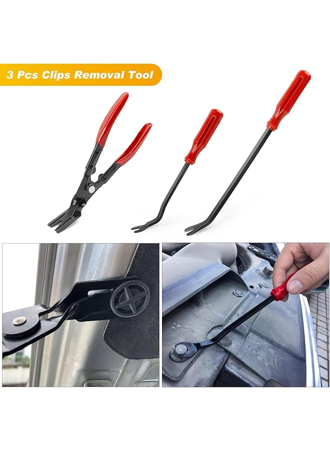 X spring Spring Trim Removal Tool, 19 Pcs Car Panel Door Audio Trim Removal Tool Kit, Nylon Car Panel Removal Set With Portable Storage Bag For Car Panels, Dashboards, Doors, Audio, Radio And Stereo (Red) - Image 4