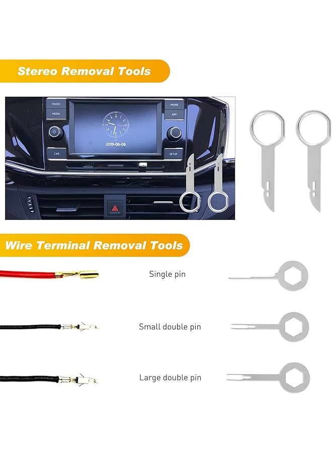 X spring Spring Trim Removal Tool, 19 Pcs Car Panel Door Audio Trim Removal Tool Kit, Nylon Car Panel Removal Set With Portable Storage Bag For Car Panels, Dashboards, Doors, Audio, Radio And Stereo (Red) - Image 5