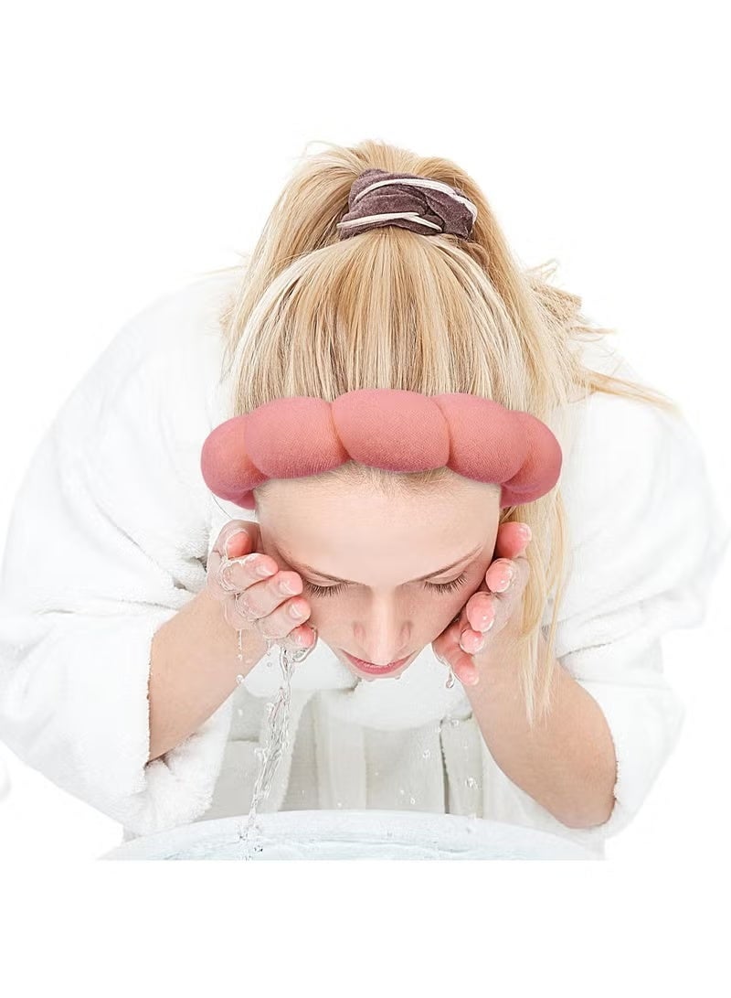 Spa Headband and Wristband Set, Terry Cloth Soft Puffy Hairband with Non-Slip Design for Facial Cleansing and Skincare - Image 5