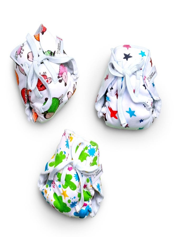 SuperBottoms DryFeel Baby Langot 0-6 months l Organic Cotton Modern Baby Nappy l Mess-free Langot with Gentle Elastics l Super DryFeel Top Layer l Diaper-free Time Essential | 3 Pack - Image 1