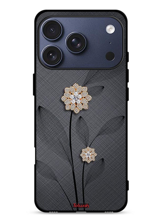Tolwak Apple iPhone 17 Pro Protective Case Cover Diamond Flowers Art - Image 1