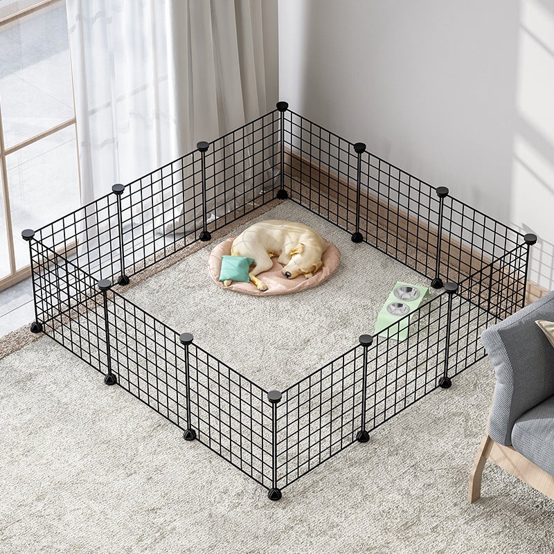 Cat Cage Diy Indoor Wrought Iron Pet Cage Iron Mesh Fence Two-Story Small Cat House Puppy Kennel With Storage Rack - Image 5