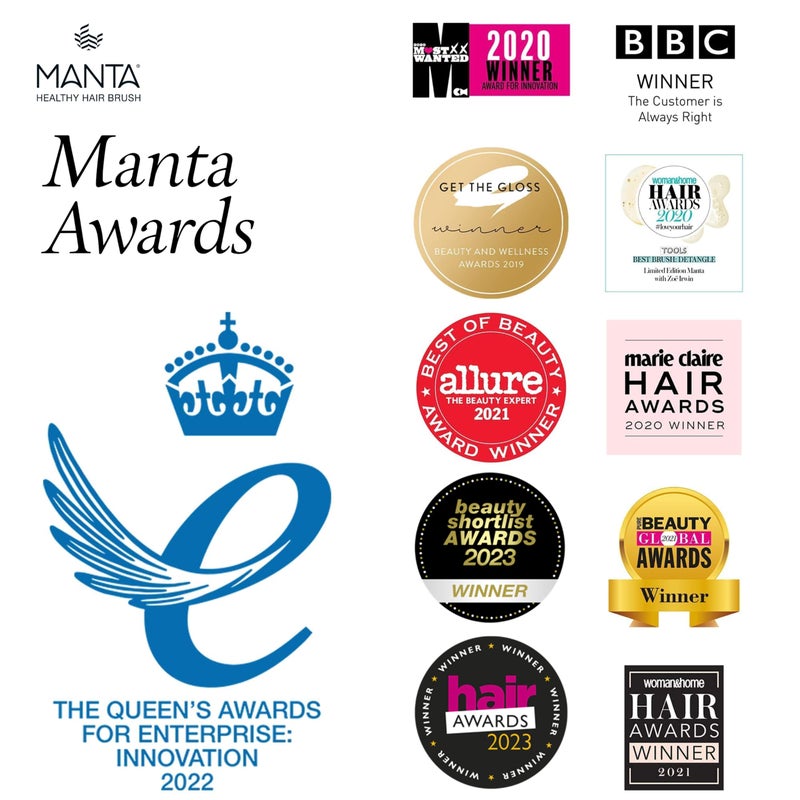 Manta Mirror Anti Breakage Hair Brush, Wet & Dry Hair Massager Scalp Brush for, Gentle Hairbrush for Damaged Hair and All Hair Types - Detangling Brushes for Women Men, Curly Hair Brush, Blue - Image 2