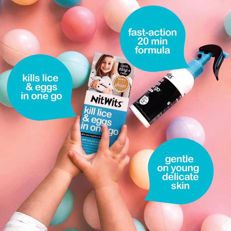 NitWits All-in-One Head Lice Treatment Spray, Kills Lice, Super Lice & Eggs, Includes Lice Spray 120ml & Lice Comb, Lice Treatment for Kids & Adults - Image 3