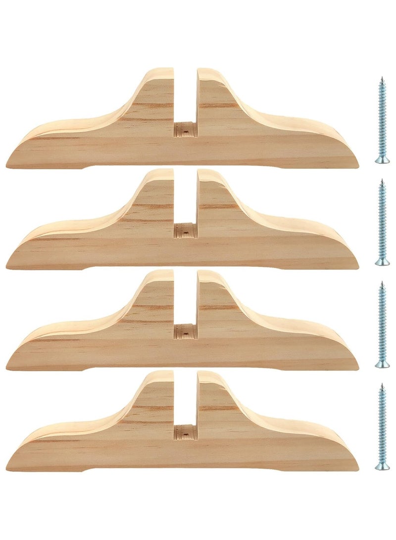 NANAO حامل فاصل غرف 4 قطع قابل للطي، حامل فاصل غرف خشبي مع براغي، حامل شاشة خصوصية قابل للطي، أقدام حامل شاشة الغرفة للتقسيم في الفندق أو المنزل أو المكتب (خشب) - Image 1