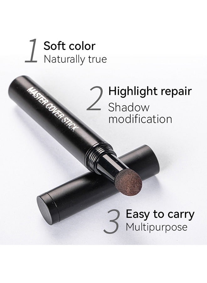 BSIMONE Hairline Shadow Pen Master Cover Stick-Powder Hair Root Touch Up,Hair Filler Volumizing Powder Fill In Receding Hair Lines Bald Spots Wide Parts Forehead Side(#02Dark Brown) - Image 5
