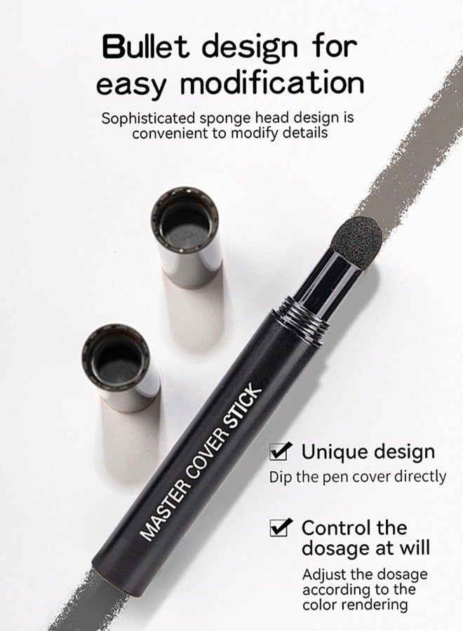 BSIMONE Hairline Shadow Pen Master Cover Stick-Powder Hair Root Touch Up,Hair Filler Volumizing Powder Fill In Receding Hair Lines Bald Spots Wide Parts Forehead Side(#02Dark Brown) - Image 4