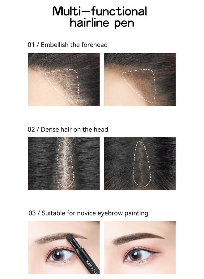 BSIMONE Hairline Shadow Pen Master Cover Stick-Powder Hair Root Touch Up,Hair Filler Volumizing Powder Fill In Receding Hair Lines Bald Spots Wide Parts Forehead Side(#02Dark Brown) - Image 3