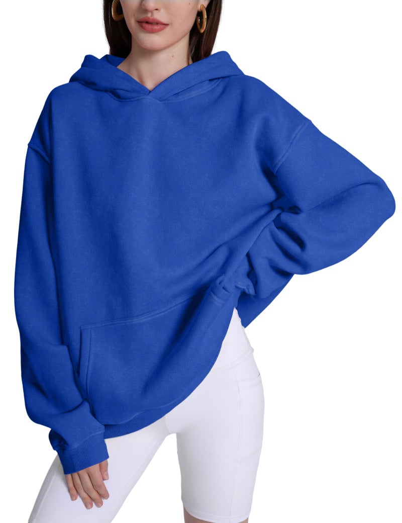 Dnzzs Acid Wash Hoodie for Womens Pullover Oversized Women's Fashion Bright Blue Hoodies & Sweatshirts Vintage Sweatshirt Heavyweight - Image 2