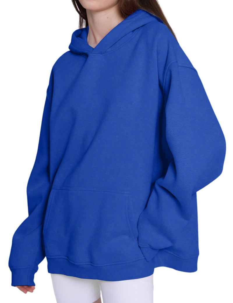 Dnzzs Acid Wash Hoodie for Womens Pullover Oversized Women's Fashion Bright Blue Hoodies & Sweatshirts Vintage Sweatshirt Heavyweight - Image 4