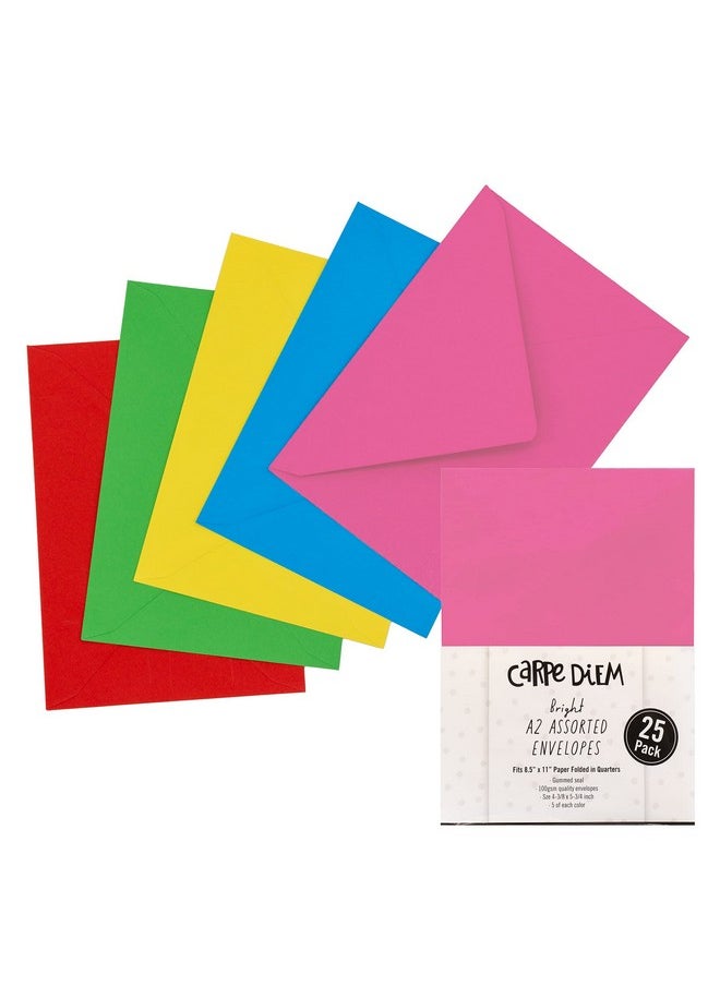 Pukka Pad Carpe Diem Gummed Envelopes For Greeting Cards And Invitations Pack Of 25 Bright Envelopes A2 4.38 X 5.75 In  - Image 2