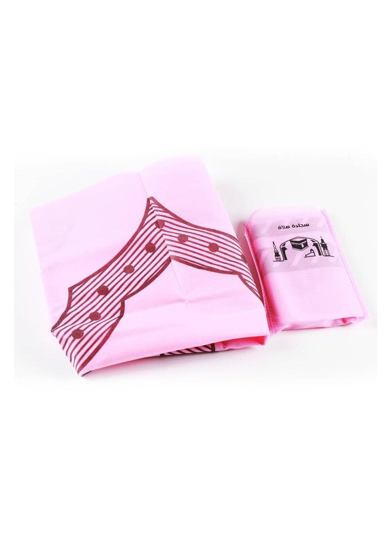 الهدى طقم سجادات صلاة سفري مقاومة للماء ( 3قطع  ) وردي - Image 2