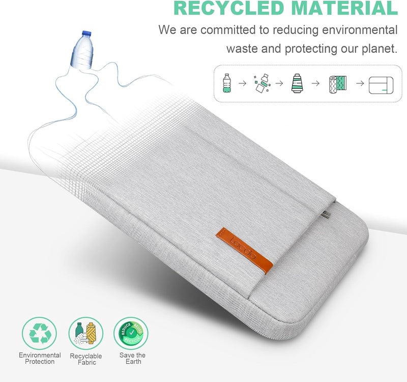 Lacdo Laptop Sleeve Case for 16 inch New MacBook Pro M4/M3/M2/M1 Pro/Max A3403 A3186 A2991 A2780 A2485 A2141 2024-2019 | 15 inch Microsoft Surface Laptop 7th Copilot+PC, 6 5 4 3 Computer Bag, Gray - Image 2