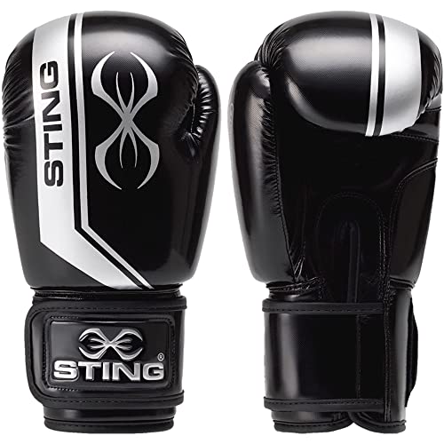 STING Armalite Boxing Gloves for Men & Women - Pro-Grade Tech Gear with Hi Flow Core - Ideal for Boxing, MMA & Muay Thai - 12 Oz, Black/Silver - Men & Women - Image 1