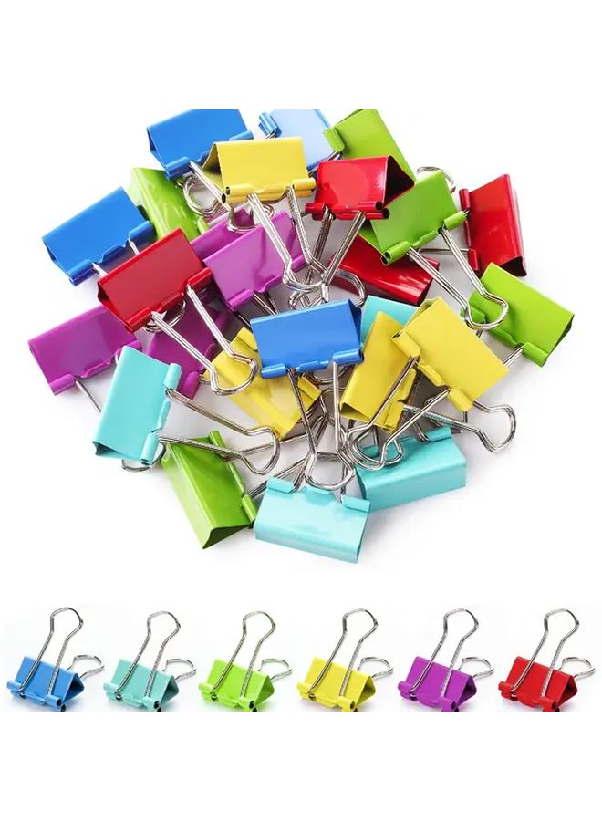 48 Pcs Colorful Metal Paper Clips 55cm Assorted Colors Red Blue Green Yellow Orange With Metal Rings For Office And Home Use Office Supplies - Image 1