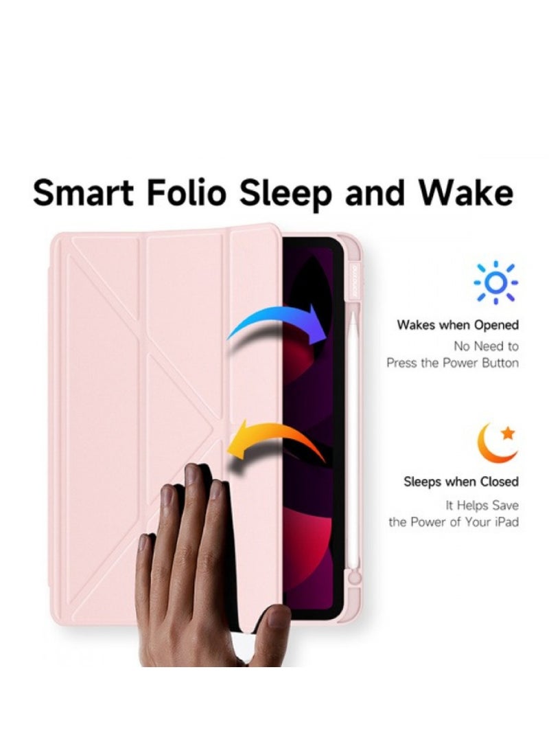 I47 - Smart Protective Case for iPad Air 11 Inch 2024 M2 5th Generation 4th Generation with Pen Holder 5/4 10.9 - Pink - Image 1