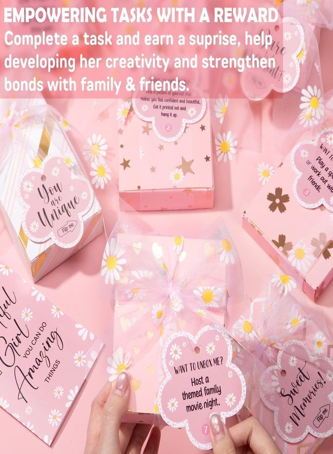 Qinline Birthday Gifts for Tween Teen Girls - 8 PCS Gifts Basket Teen Girl Gifts Trendy Stuff Girls Fun Empower Gift Box w/Task Tags Make up Brushes Makeup Bag, Graduation Gifts Idea for Her Niece Daughter - Image 4