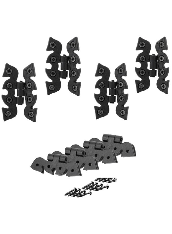 ROBUSTLINE Pack Of 4 Cast Iron Butterfly Hinges 68Mm Black Antique Hinge Front Leaf Design Cast Iron Gate Hinges Decorative Hinge Front 706 