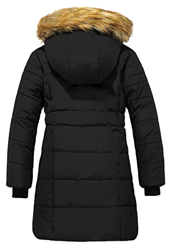 ZSHOW Girls' Waterproof Winter Coat Warm Long Puffer Jacket Hooded Parka(Black,10-12) - Image 3