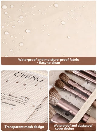Travel Makeup Bag Gift for Women, Soft PU Leather Cosmetic Bags, Waterproof Toiletry Bag, Portable Wide Open Pouch, Travel Cosmetic Bag with Divider and Handle, Medium, - view 3