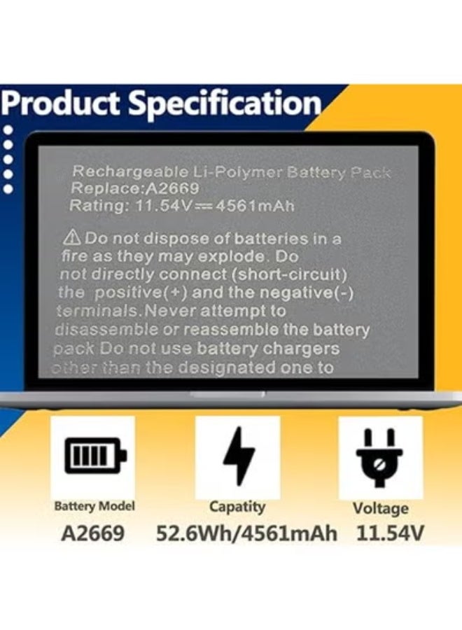 Battery Replacement for MacBook Air 13" M2 (2022) – 52.6Wh High-Capacity Lithium Battery for Long-lasting Power - Image 2