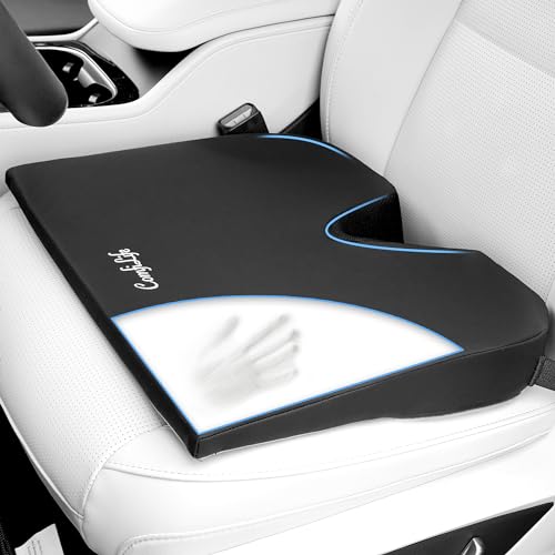 ComfiLife Car Seat Cushion – Premium Wedge Memory Foam Car Cushions for Driving – Seat Cushion for Car – Back & Sciatica Pain Relief for Long Drives – Comfort for Driver, Office, Truck Seat (Beige) - Image 1