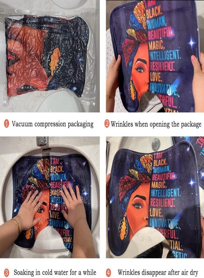 Omebero Black King Shower Curtain Set with Hooks, Powerful African American Praying Man Shower Curtains with Rugs Toilet Lid Cover Bath Mat, Cool Black Man Waterproof Bathroom Decor Shower Curtain Sets - Image 3