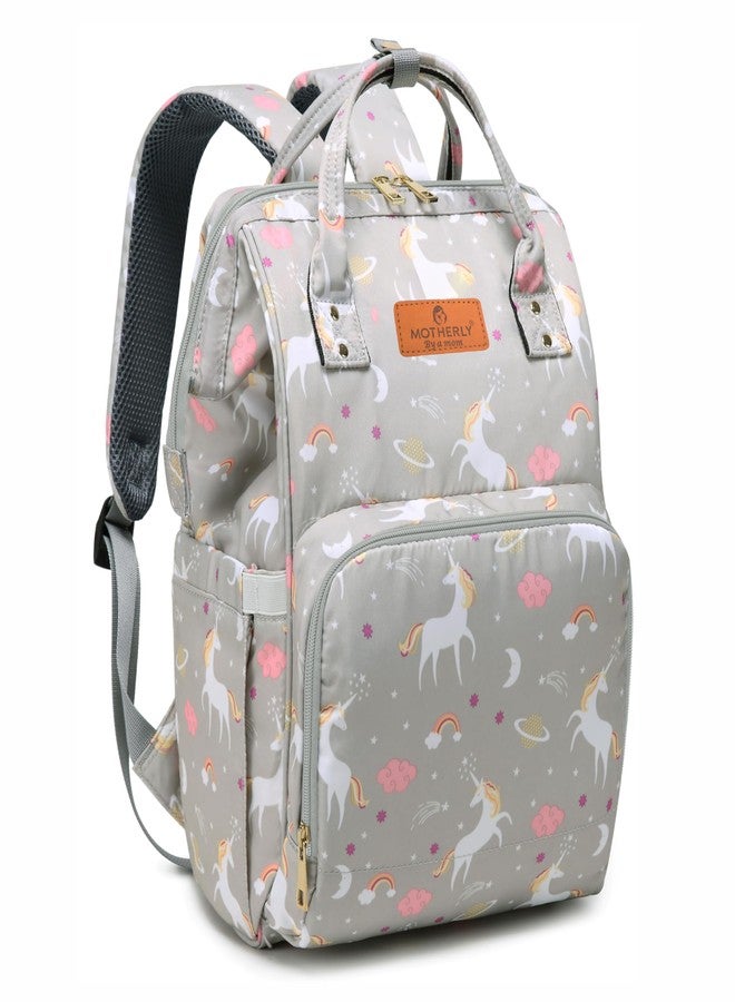 Motherly Elegant Diaper Bag for Mothers for Travel, Maternity Bag for Newborn Baby, Mothers Travelling Bag, Multipocket Water Resistant Baby Bag, Hospital Bag for Moms with Warranty (Unicorn Gray) - Image 1