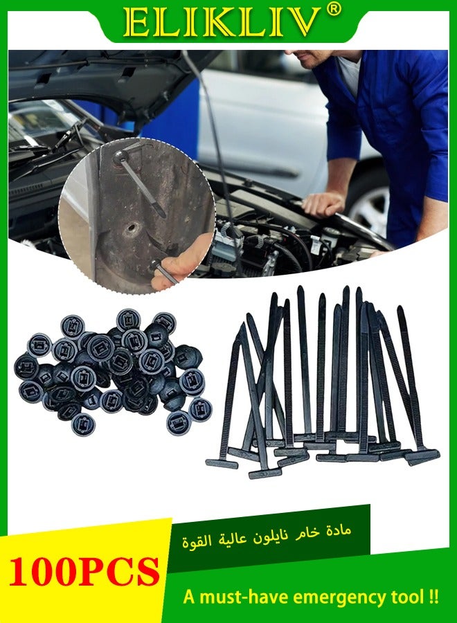 ELIKLIV 100PCS Industrial Grade Nylon Self-Locking Cable Tie Fastener - Special for Auto Repair / Cable Management UV Resistant Weatherproof Heavy Duty Cable Ties  - Image 1