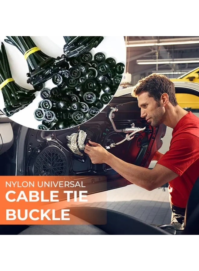 ELIKLIV 100PCS Industrial Grade Nylon Self-Locking Cable Tie Fastener - Special for Auto Repair / Cable Management UV Resistant Weatherproof Heavy Duty Cable Ties  - Image 5