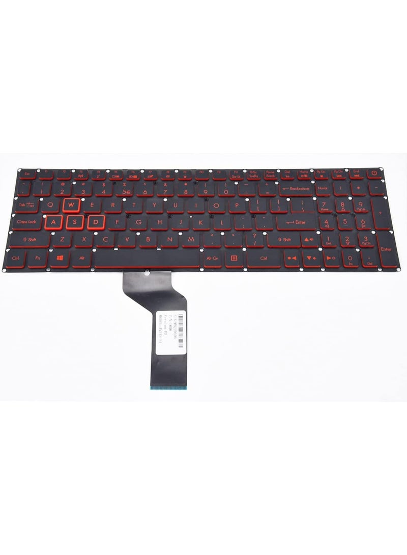 Terabyte Replacement Keyboard for Acer Nitro 5 AN515-51 AN515-31 AN515-53 AN515-52 AN515-53-52FA, AN515-42 AN515-41 AN515-41-19HM N17C1 N16C7 Series Laptop with Red Frame Backlit US Layout - Image 3
