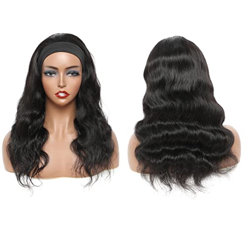 Miss Lee Headband Wig Body Wave Human Hair Headband Wigs For Black Women 12inch 150% Density Natural Black （12inch,Headband wig） - Image 2