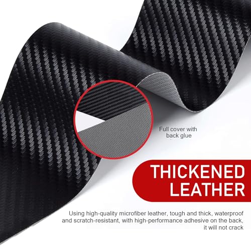 Ferianl 4PCS Door Sill Protector Compatible with Dodge Charger Challenger, Fiber Leather Door Sill Guard Decoration Stickers, Universal for SUV, Sedan (Red & Black) - Image 4