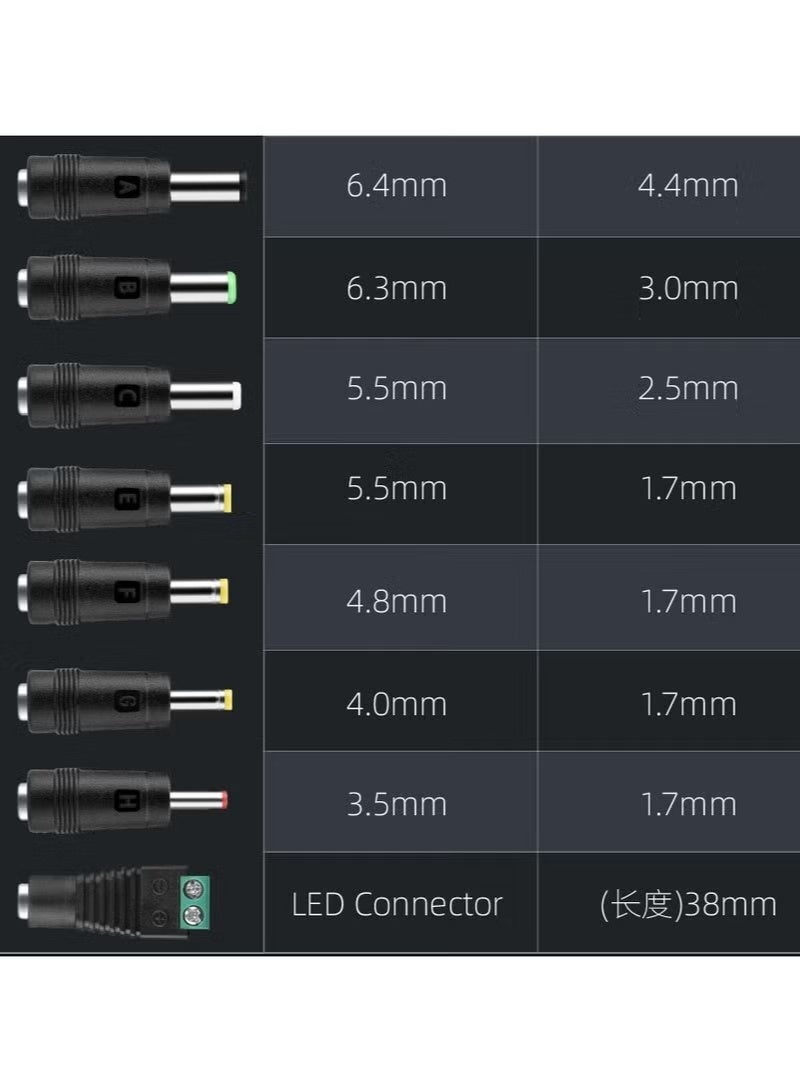 Unewshi 8 in 1 Universal 12V Power Adapter Connector Charging Cable with 8 Connector Trips for LED Strip Lights Wireless Router USB HUB Switches Security Cameras CCTV indoor and out door DVR Boxes TV Box Power - Image 2