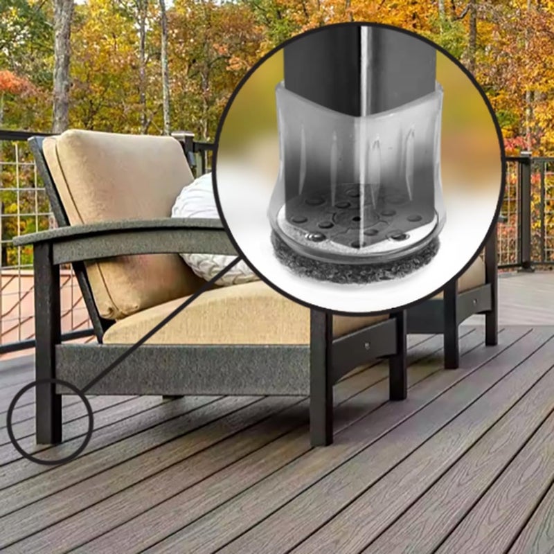 Slipstick GorillaOutdoor Berber Furniture Feet Pads with Clear Sleeve Sock (4 Pack) Outdoor Furniture Sliders for Round & Square Legs, XL - Image 5
