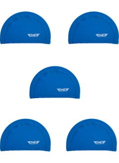 Ciwaa Lycra Bonnet Pool Sea Lycra Fabric Cloth Swimming Cap Blue 5-Piece 