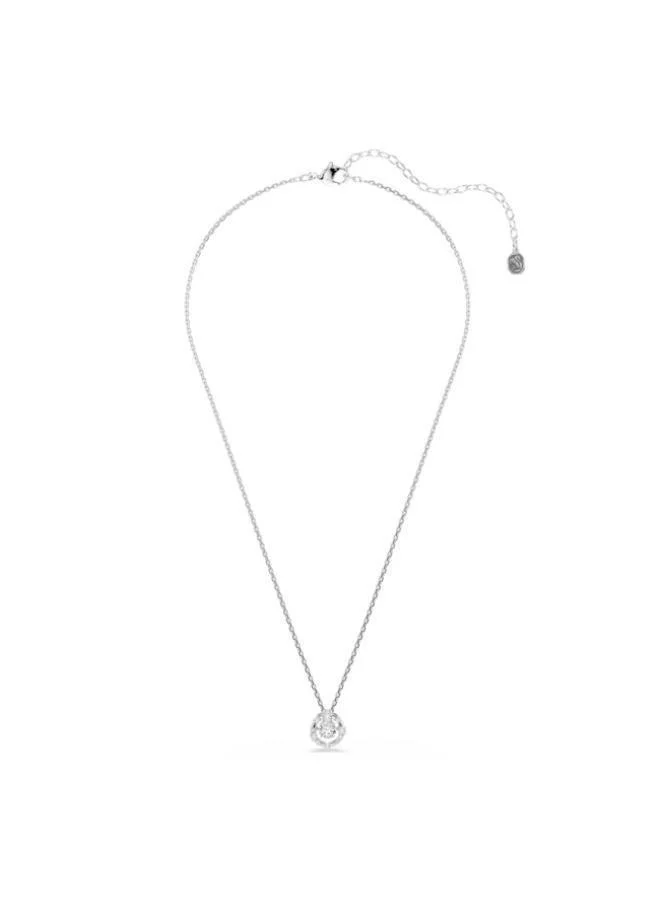 Constella White Crystal Rhodium Plated Pendant Necklace