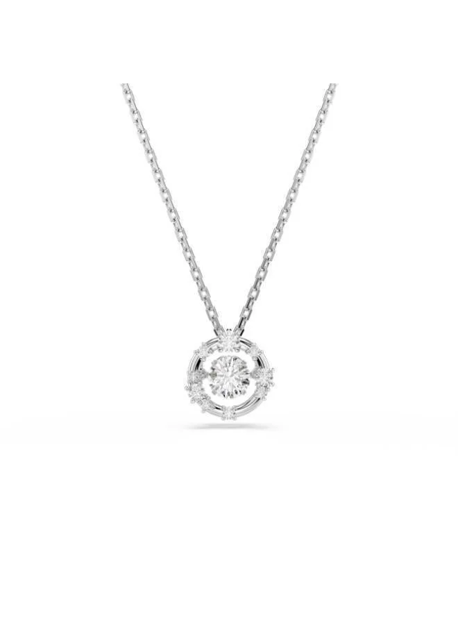 Constella White Crystal Rhodium Plated Pendant Necklace