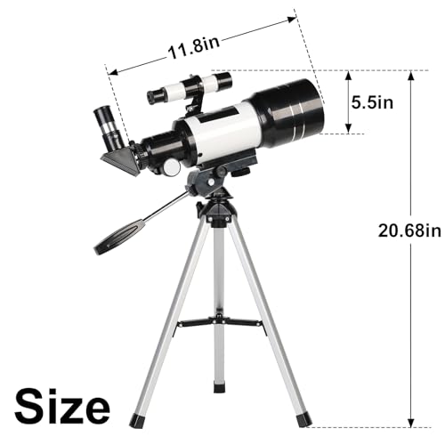 ToyerBee Telescope for Adults & Kids, 70mm Aperture Refractor (15X-150X) Portable Travel Telescope with Phone Adapter & Wireless Remote, Astronomy Beginners Gifts, Black - Image 5