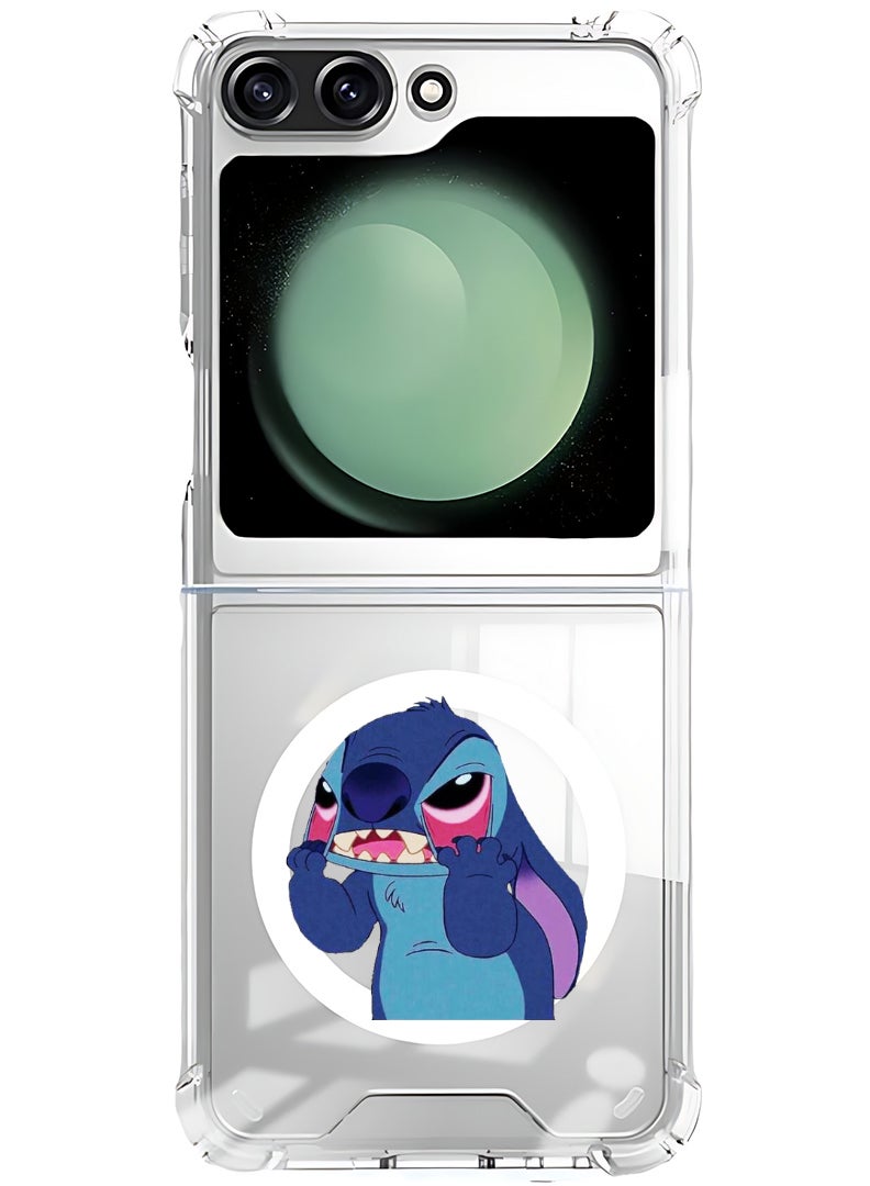 Theodor Magnetic Case for Samsung Galaxy Z Flip 6 Compatible with MagSafe Wireless Charging, Shockproof Phone Bumper Cover Stitch - Image 1